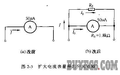 扩大电流表量程的分流电路